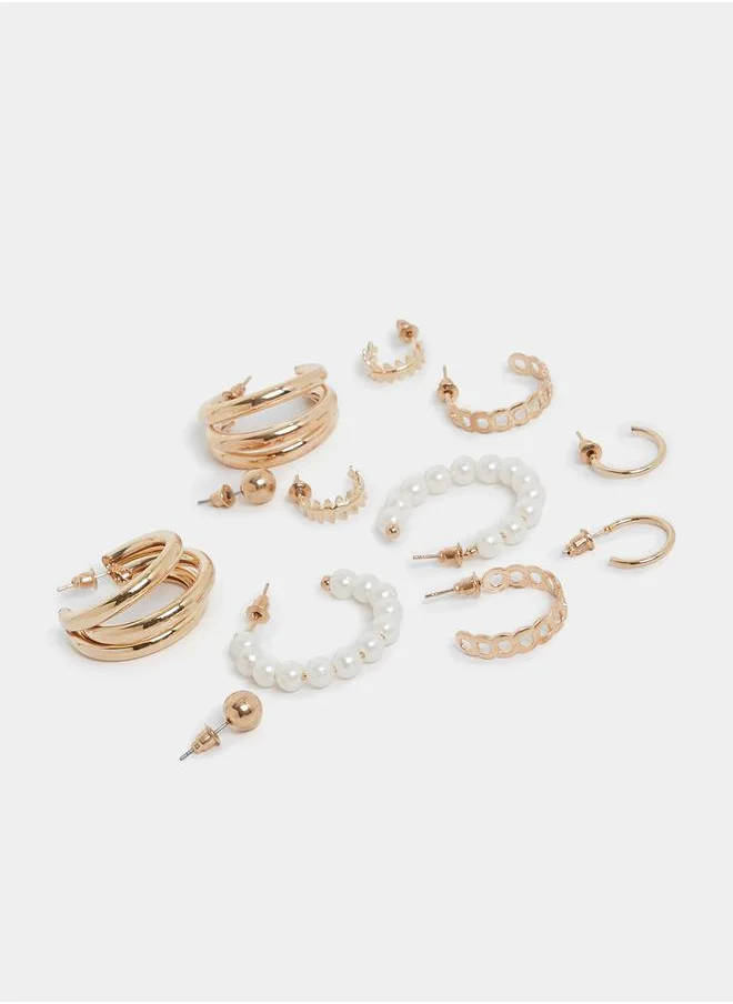 ستايلي Set of 6 - Assorted Hoop & Stud Earrings