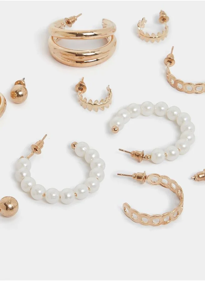 ستايلي Set of 6 - Assorted Hoop & Stud Earrings