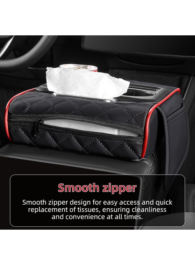 Car Armrest Cushion, Car Center Console Cover, Leather Armrest Cover for Car, Universal Middle Console Cushion with Storage Box, Cup Holder, Phone Slot, Waterproof Interior Accessories - Image 4