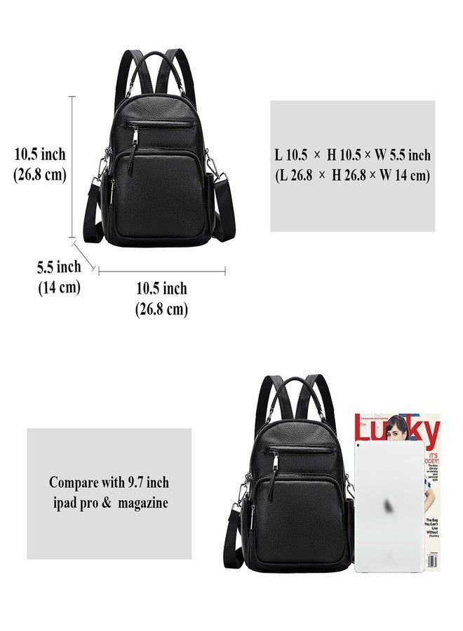 ALTOSY Genuine Leather Backpack for Women Small Convertible Backpack Purse Ladies Shoulder Bag 4 in 1 to Carry - Image 5