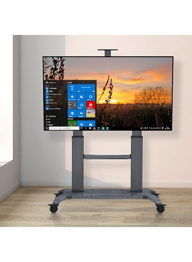 NB North Bayou CF100-B Mobile TV Cart - Heavy Duty Floor Stand with Wheels for 70" to 110" Giant Screens up to 200 lbs - Image 2