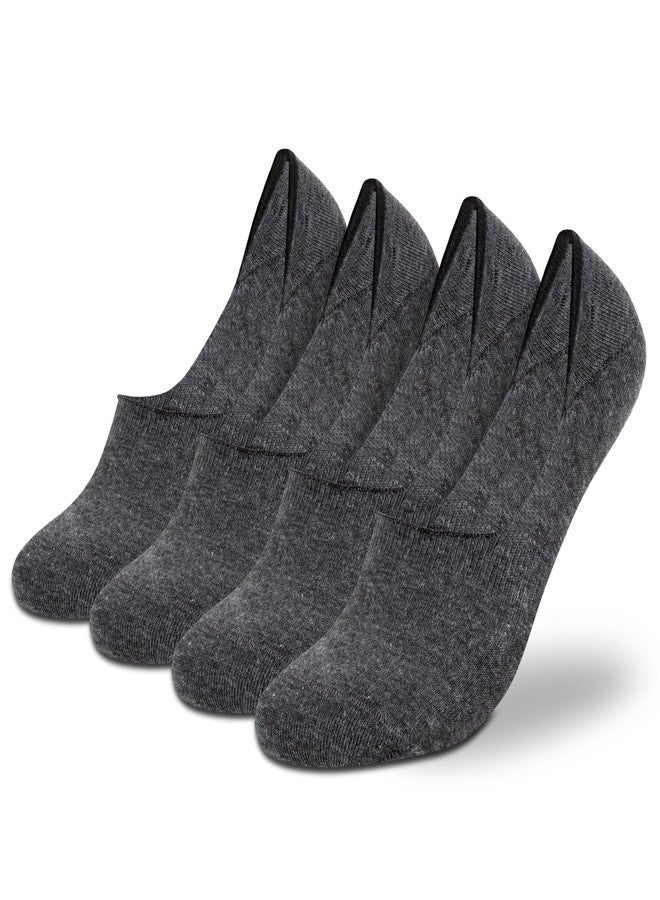 Supersox No Show Loafer Socks for Man | Combed Cotton | Breathable & Moisture Absorbent | Anti-Odour | Anti-Slip Grip | Low Cut Invisible Fit, Grey Milange, Free Size - Image 1
