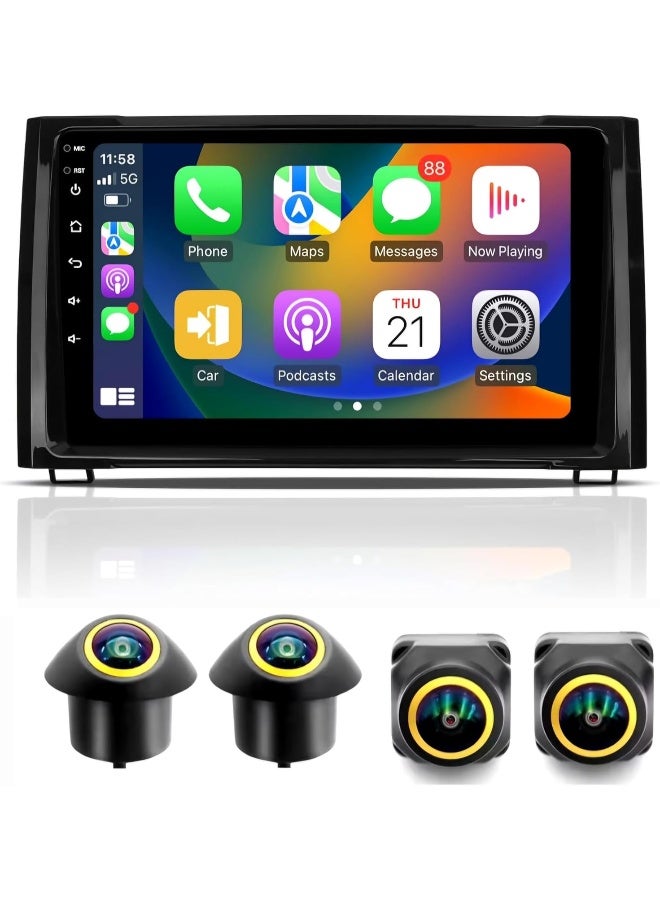 Vierex Android Car Stereo Screen For Toyota Tundra 2014–2021 With Apple CarPlay, Android Auto, Wireless WiFi, DSP, AHD 360° Camera Included, Fast Interface, Quick Boot (4+32GB) - Image 1
