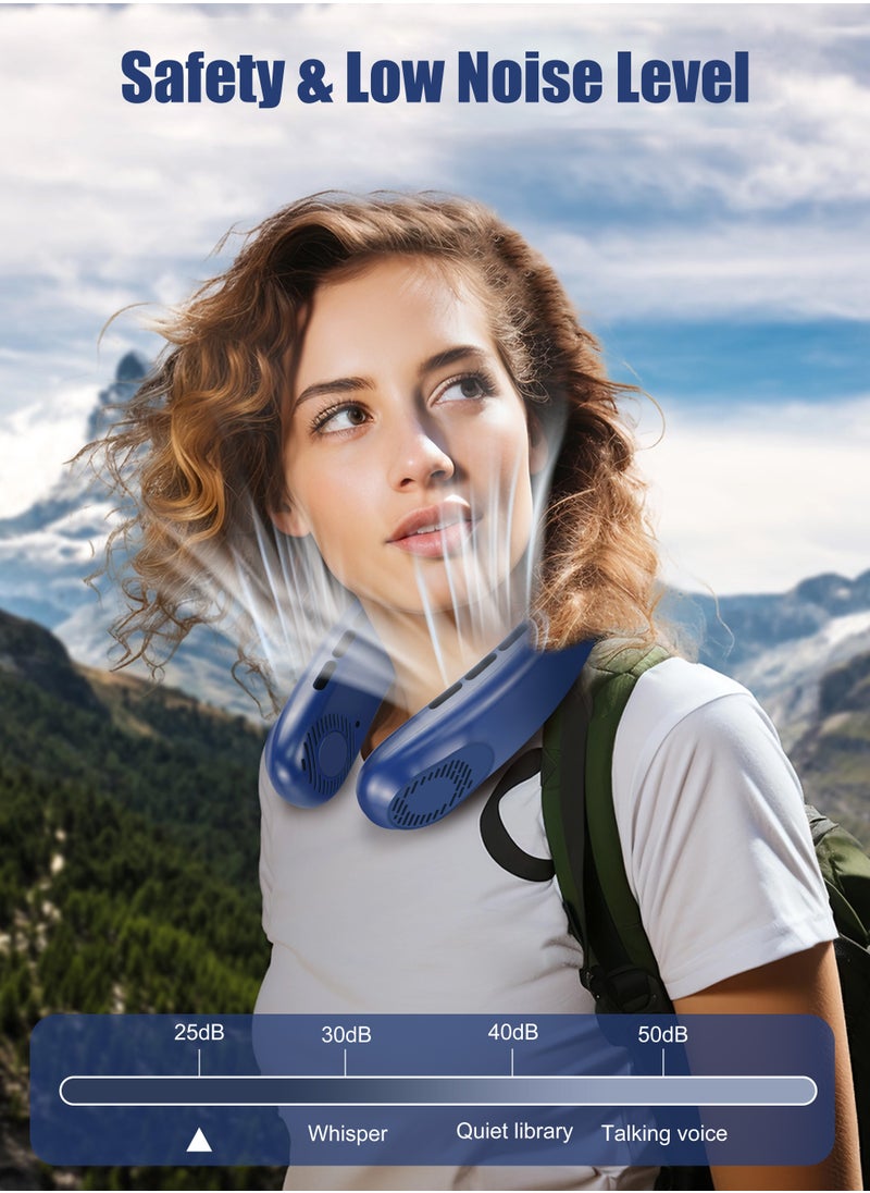 Portable Neck Fan, 360° Cooling Hands Free Fan, 5 Speeds, LED Display, Wearable Fan