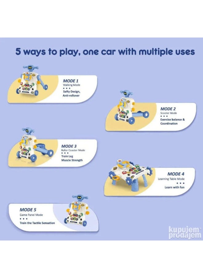 Generic - 5-in-1 Multifunctional Baby Push Walker & Musical Activity Toy -code 6040 - Image 1