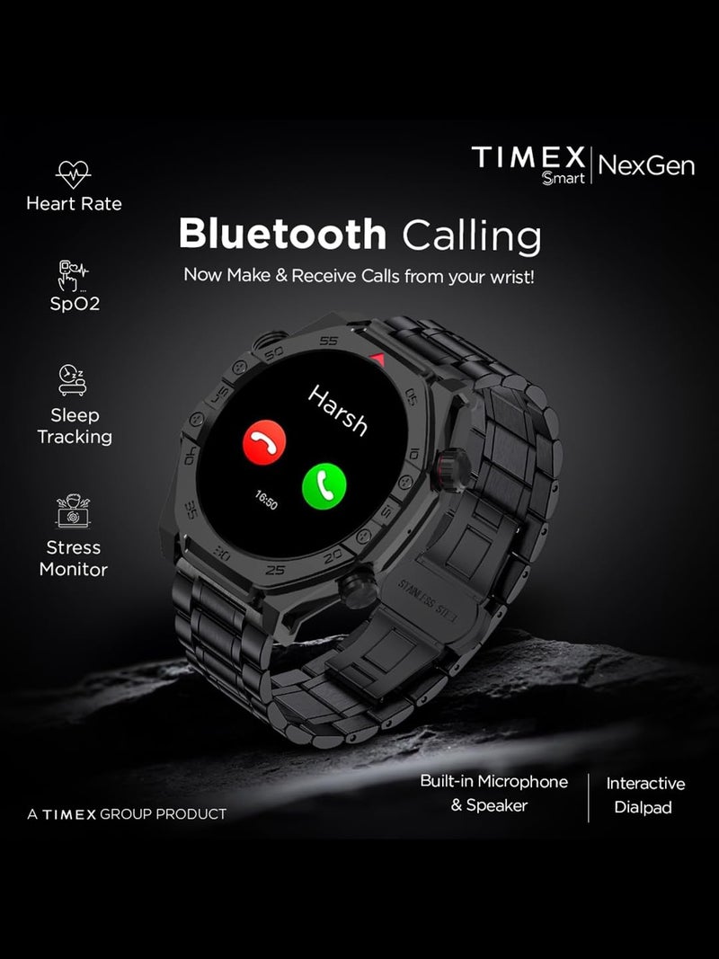 TIMEX Smart NexGen 1.43"(3.6cm) AMOLED Display with Functional Crown, Stainless Steel Bracelet and BT Calling Smartwatch for Unisex - TWTXW700T - Image 3