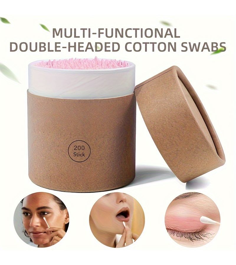 200 Green Double Ended Swabs For Nail Art And Makeup Disposable Soft Comfortable Swabs - Image 4