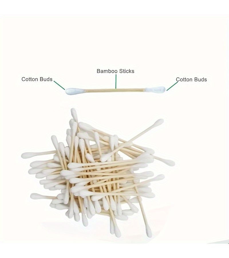 200 Green Double Ended Swabs For Nail Art And Makeup Disposable Soft Comfortable Swabs - Image 3