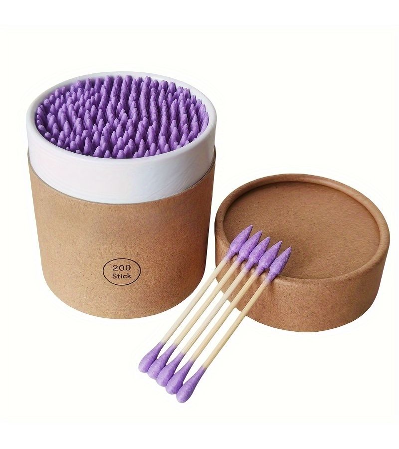 200 Green Double Ended Swabs For Nail Art And Makeup Disposable Soft Comfortable Swabs - Image 2