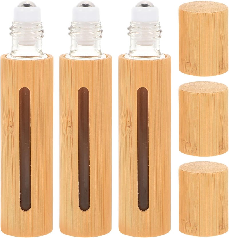 3pcs 10ml Roll on Bottles Essential Oil Container with Window Refillable Perfume Sub Bottles for Travel and Cosmetic Use - Image 1