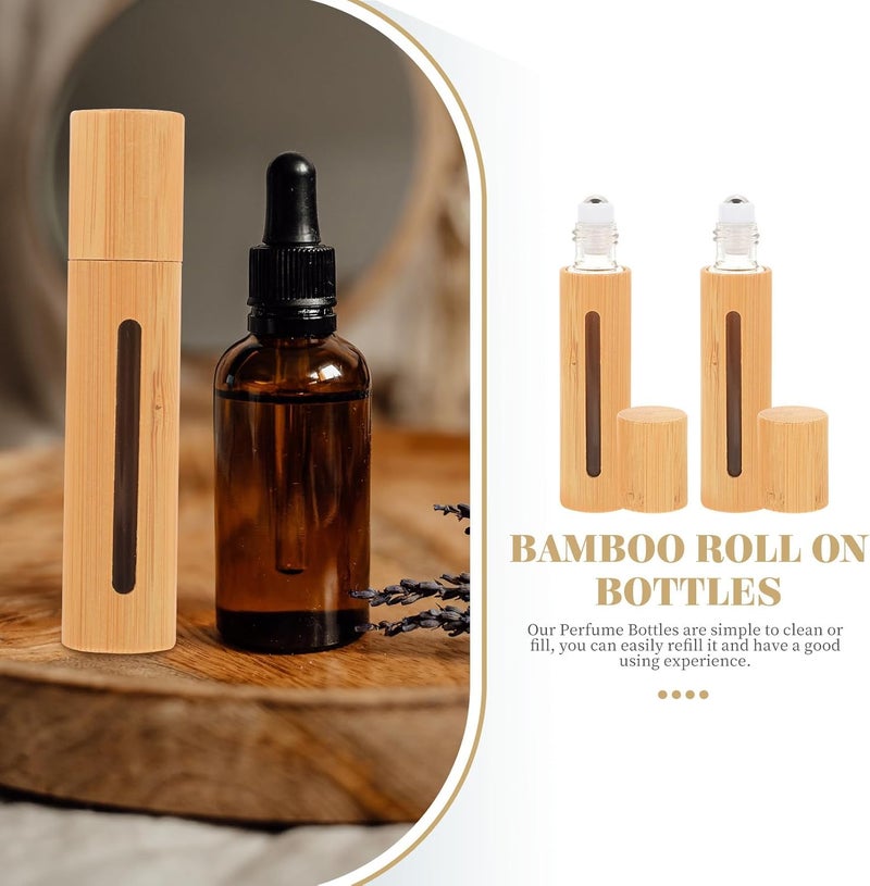 3pcs 10ml Roll on Bottles Essential Oil Container with Window Refillable Perfume Sub Bottles for Travel and Cosmetic Use - Image 3
