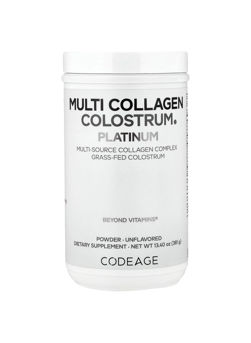 Codeage Multi Collagen Colostrum Platinum, Unflavored, 13.4 oz (381 g)