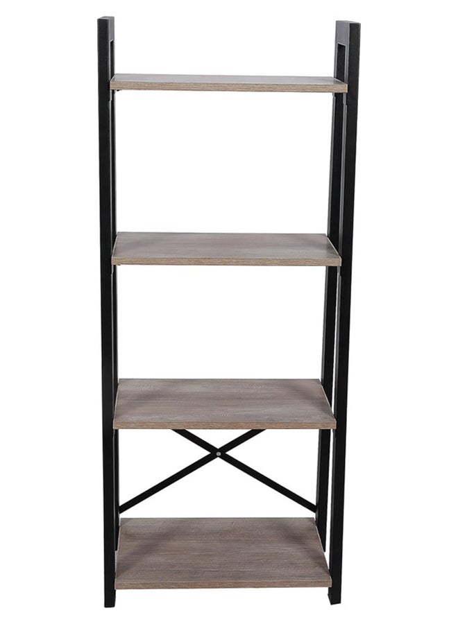 RIGID رف كتب صناعي من الفولاذ مكون من 4 طبقات باللون الأسود 138x57x35 سم  - Image 2