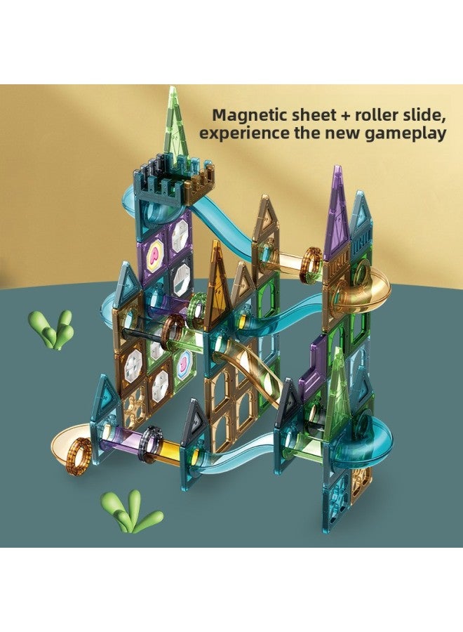 Magnetic Pieces Pipe Ball Pure Magnetic Suction Stone Children's Educational Early Education Slide Diy Assembled Magnetic Building Blocks Toy-Specifications:100PCS  - Image 2