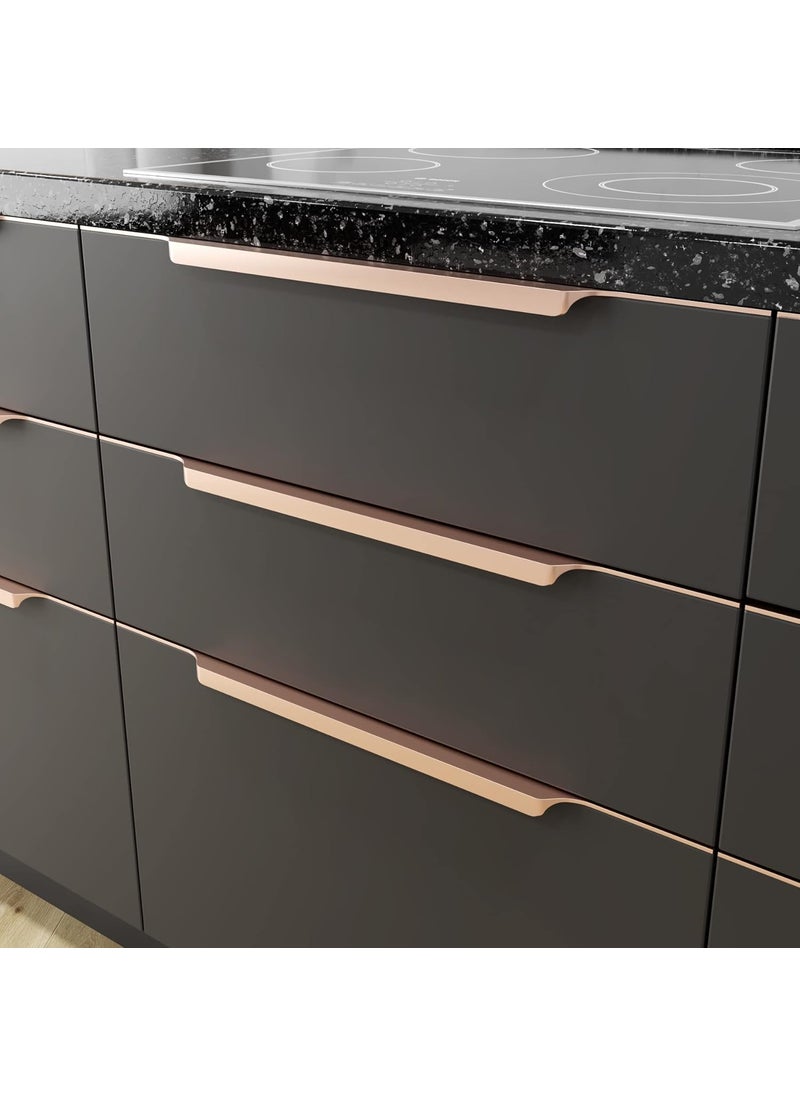 LAPO LAPO 5 Pack Exclusive 22 Inch Aluminum Kitchen Profile Handle Drawer Handle for Kitchen Cabinet Profile Handle Wardrobe Pull Handle for Home Hotel Office Rose Gold Finish Pack of 5 P002  - Image 4