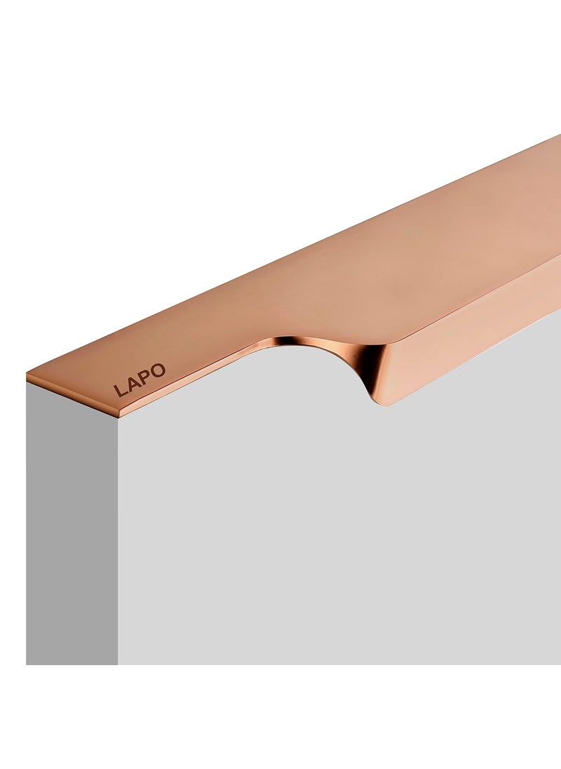 LAPO LAPO 5 Pack Exclusive 22 Inch Aluminum Kitchen Profile Handle Drawer Handle for Kitchen Cabinet Profile Handle Wardrobe Pull Handle for Home Hotel Office Rose Gold Finish Pack of 5 P002  - Image 2