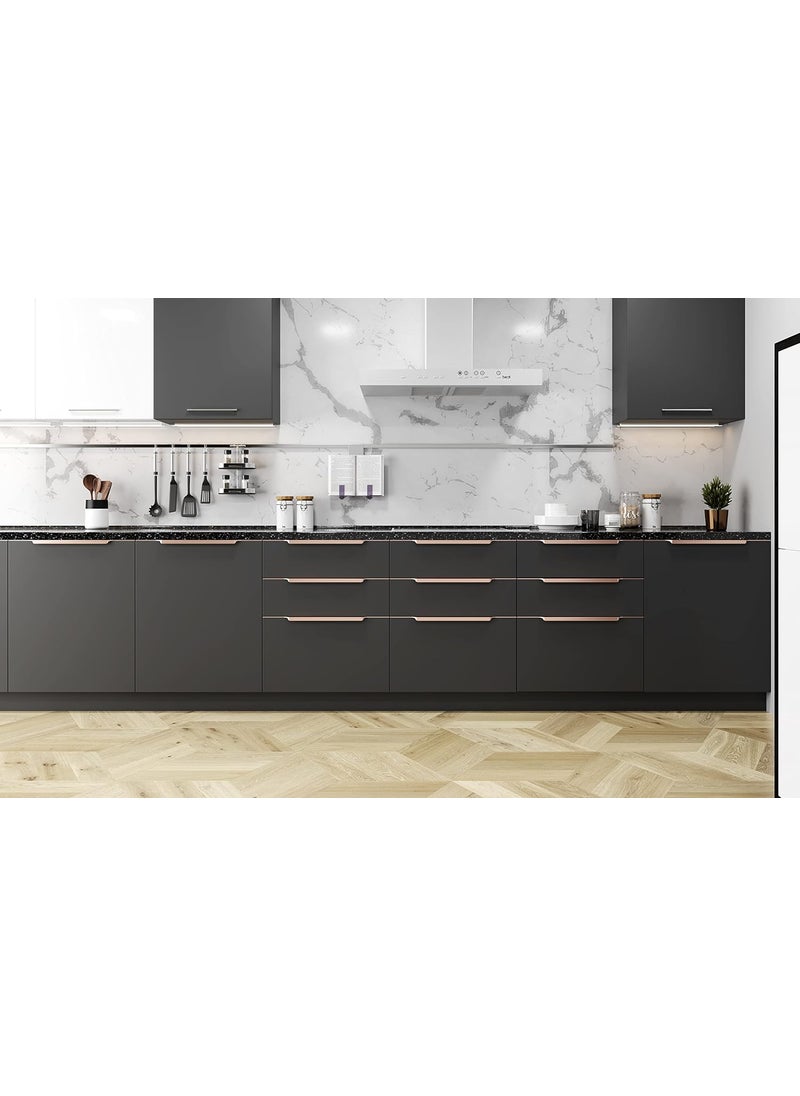 LAPO LAPO 5 Pack Exclusive 22 Inch Aluminum Kitchen Profile Handle Drawer Handle for Kitchen Cabinet Profile Handle Wardrobe Pull Handle for Home Hotel Office Rose Gold Finish Pack of 5 P002  - Image 5