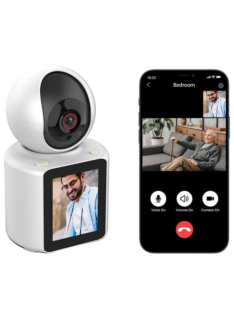 Two-Way Video Calling Home Security Camera: 1080P HD Indoor Camera with 2.8-Inch Screen, App Control for Baby, Pet, and Home Security - Image 1