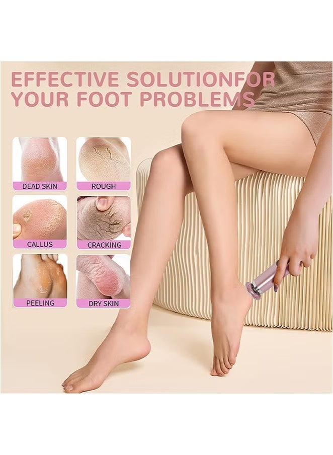 2 in 1 Electric Foot Callus Remover, Adjustable Speed Foot Scrubber with Replacement Sandpaper Discs, Pedicure Tool with Digital Display for Dead Skin and Calluses (Pink) - Image 4