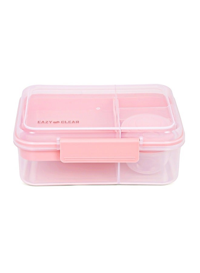 Eazy Kids 3/4/5 Compartment Convertible 1650ml Bento Lunch Box With 150ml Gravy Bowl - Pink - Image 4