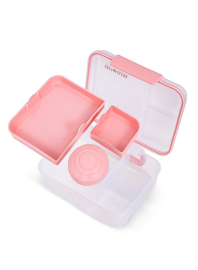 Eazy Kids 3/4/5 Compartment Convertible 1650ml Bento Lunch Box With 150ml Gravy Bowl - Pink - Image 2