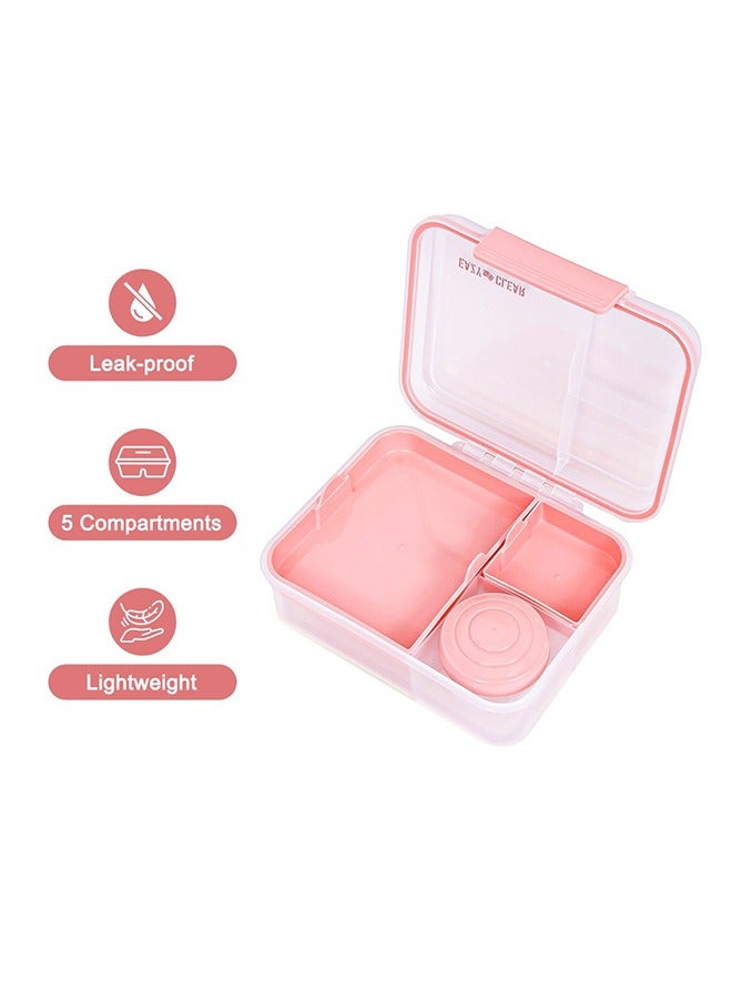 Eazy Kids 3/4/5 Compartment Convertible 1650ml Bento Lunch Box With 150ml Gravy Bowl - Pink - Image 3