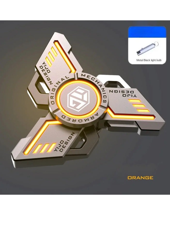 AROAQ Fidget Spinner, Anti Stress EDC Luminous Fidget Spinner, Durable And Portable Alloy Metal Hand Spinner Toy, Elegant Design Stress Anxiety ADHD Relief Fidget Toy For Adults And Kids, (Orange, Standard) - Image 1