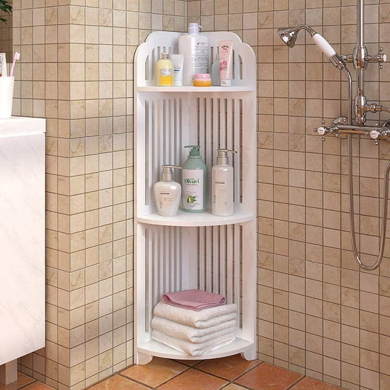 LINGWEI Small Bathroom Corner Stand Shower Caddy Toilet Storage Organizer For Bathroom Corner Stand with Two Shelf Bathroom Corner Cabinet For Small Space Shower Caddy For Bathroom - Image 1
