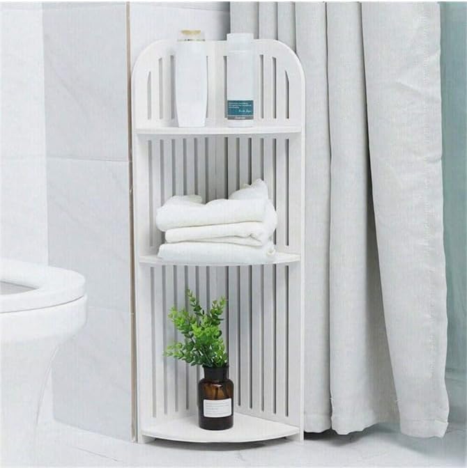 LINGWEI Small Bathroom Corner Stand Shower Caddy Toilet Storage Organizer For Bathroom Corner Stand with Two Shelf Bathroom Corner Cabinet For Small Space Shower Caddy For Bathroom - Image 5