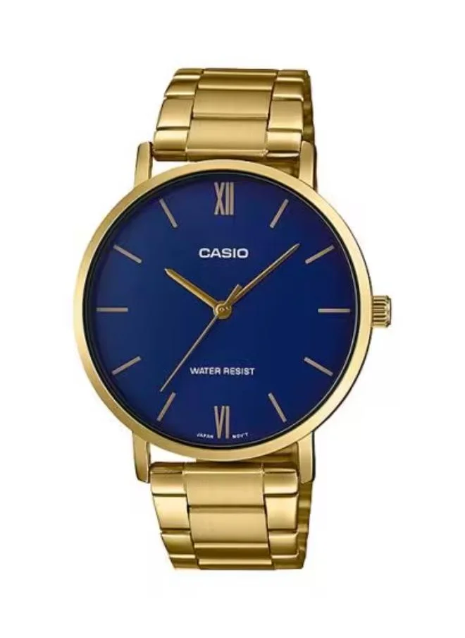 CASIO Men's Analog Display Watch With Gold Stainless Steel Strap - MTP-VT01G-2BUDF