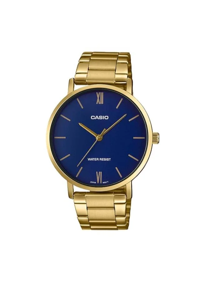 CASIO Men's Analog Display Watch With Gold Stainless Steel Strap - MTP-VT01G-2BUDF