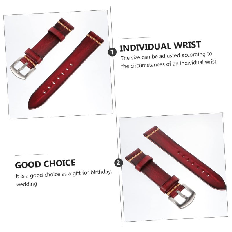 Blue Cowhide Leather Watch Strap Retro Comfort Durable Present Any Occasion - Image 3