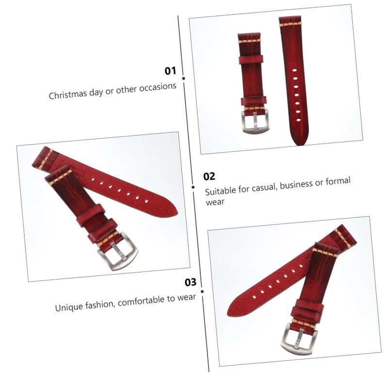 Blue Cowhide Leather Watch Strap Retro Comfort Durable Present Any Occasion - Image 4