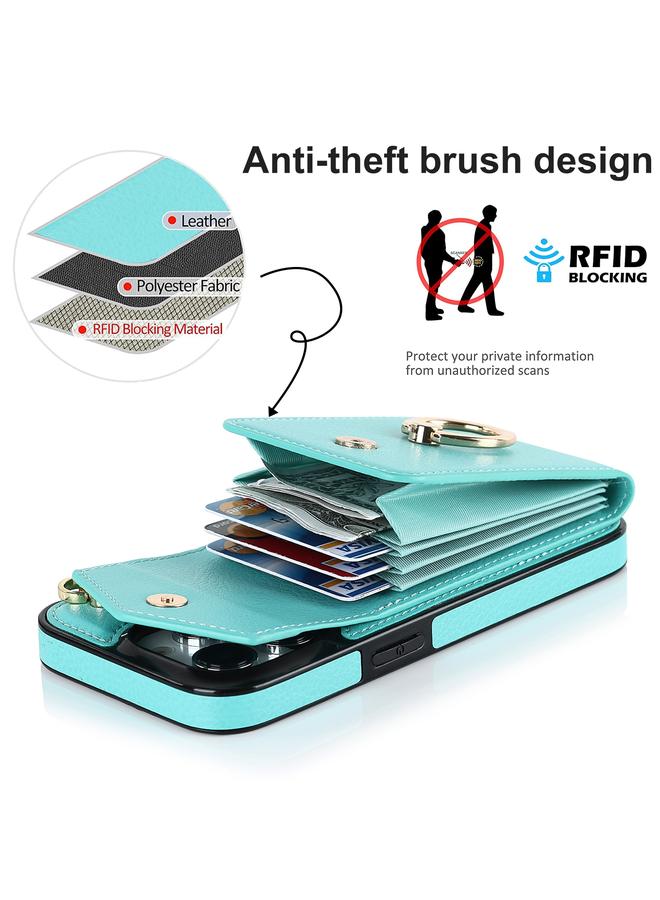 S-TOP Case For iPhone 14 Plus Ring Holder RFID Card Slot Phone Case with Long Lanyard - Image 4