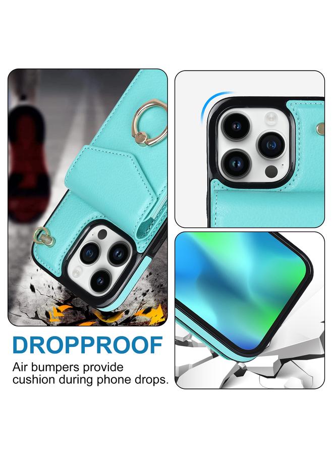 S-TOP Case For iPhone 14 Plus Ring Holder RFID Card Slot Phone Case with Long Lanyard - Image 3