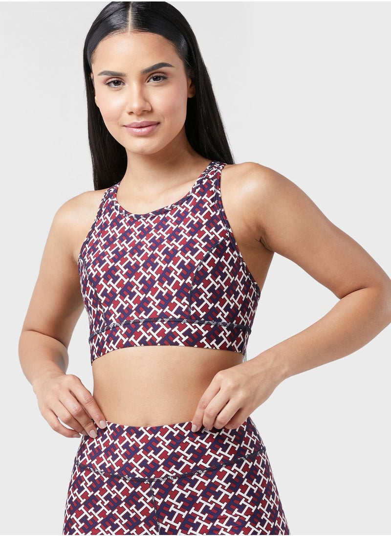 Tommy Hilfiger Sport - Mid Intensity All Over Print Racer Bra - Image 1