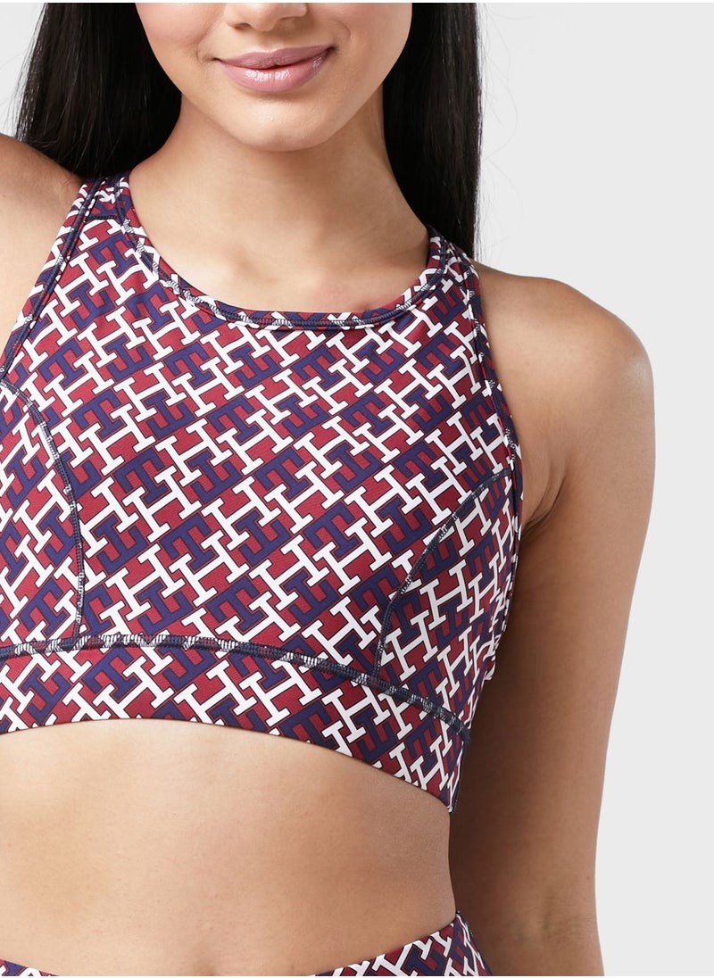 Tommy Hilfiger Sport - Mid Intensity All Over Print Racer Bra - Image 1