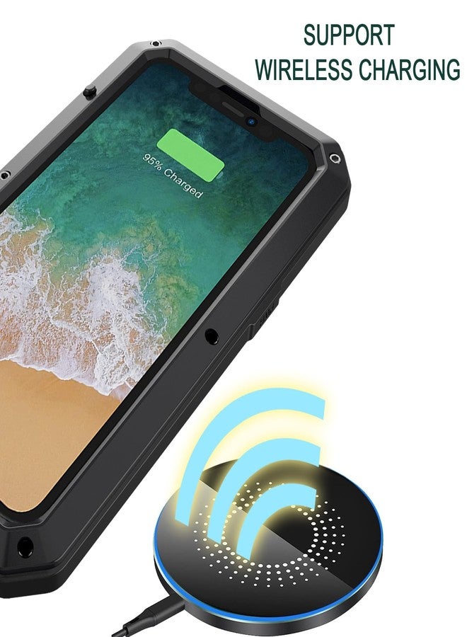Marrkey Compatiable with iPhone 15 Case,360 Full Body Protective Cover Heavy Duty Shockproof [Tough Armour] Aluminum Alloy Metal Case with Silicone Built-in Screen Protector - Black - Image 5