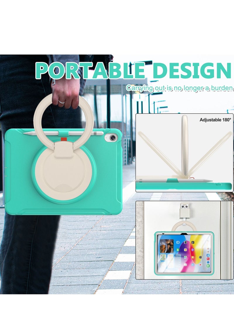 GULFLINK Rugged Heavy Duty Protective Case with Rotating Stand for ipad 10th 10.9 inch 2022（A2757/A2777）Mint green - Image 2