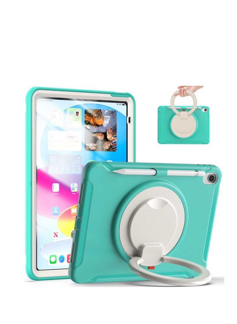 GULFLINK Rugged Heavy Duty Protective Case with Rotating Stand for ipad 10th 10.9 inch 2022（A2757/A2777）Mint green - Image 1
