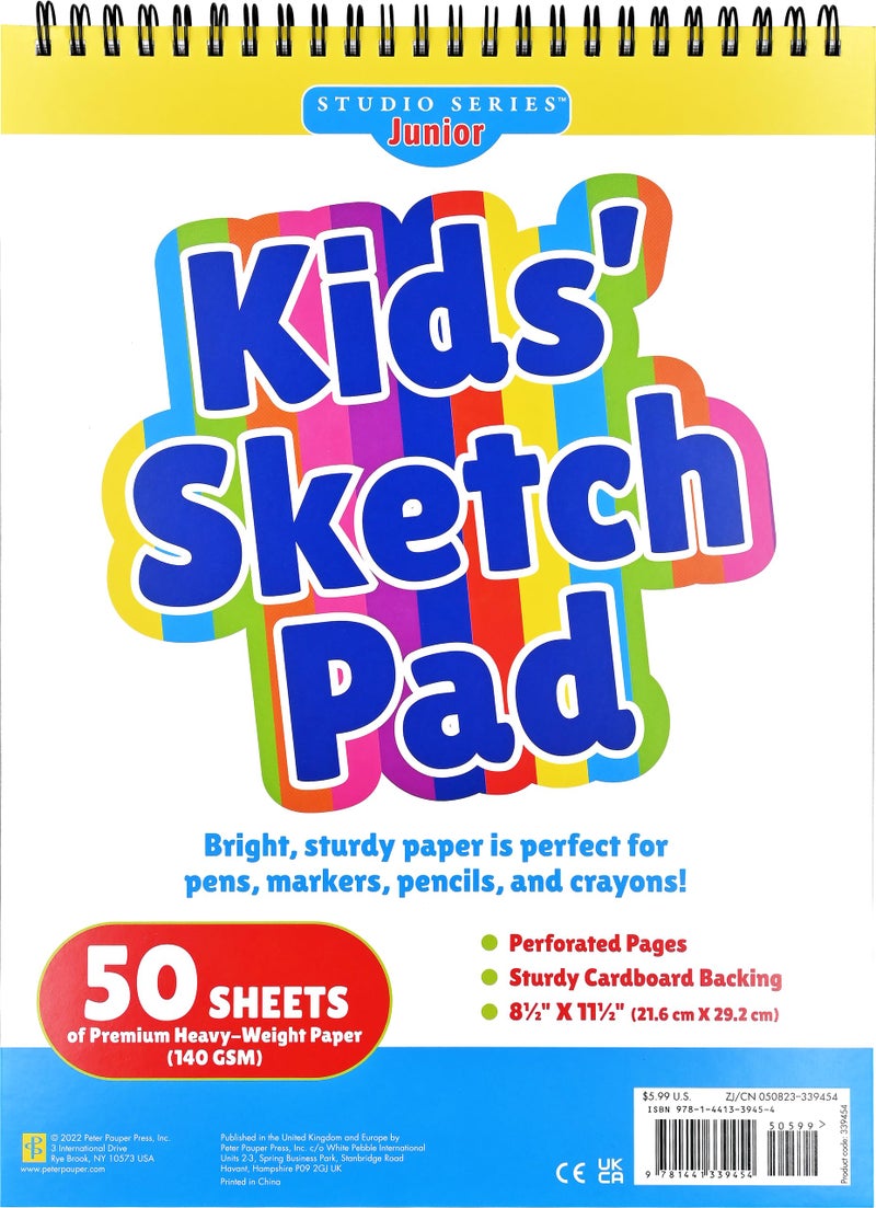 Peter Pauper Press Kids' Sketch Pad (50 perforated sheets of high quality paper. Acid-free) - Image 5