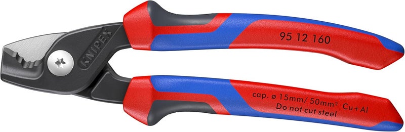 KNIPEX 95 12 160 StepCut Cable Shears with Multi-Component Handle - 160mm - Image 1