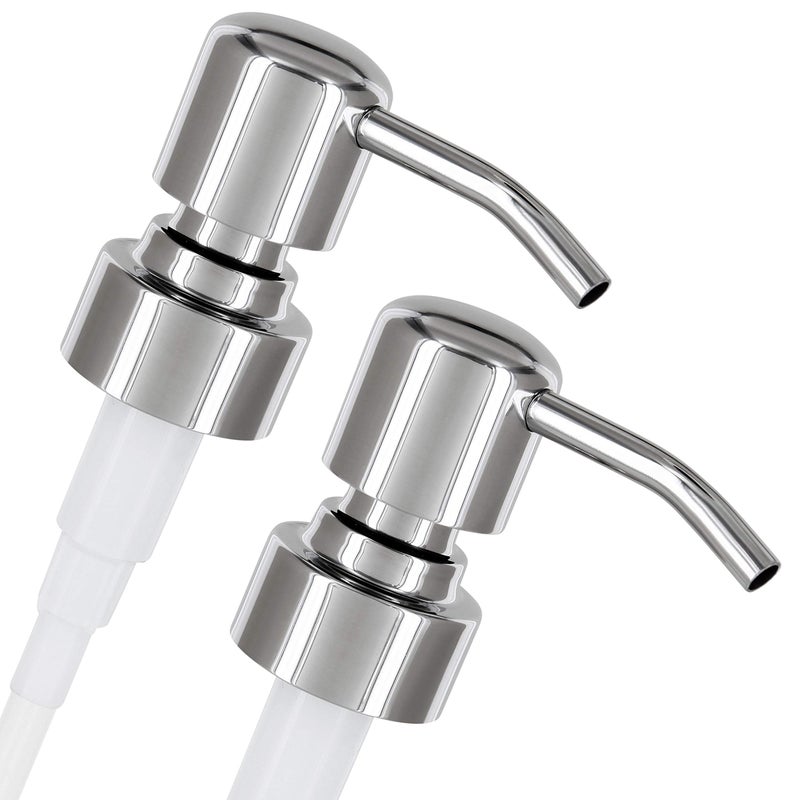 ALTGLAS Twin Pack  2X Stainless Steel Soap Pump Zagreb as Replacement for Liquid Hand Soap Dispensers Silver Chrome  Fits eg Jack Bottle