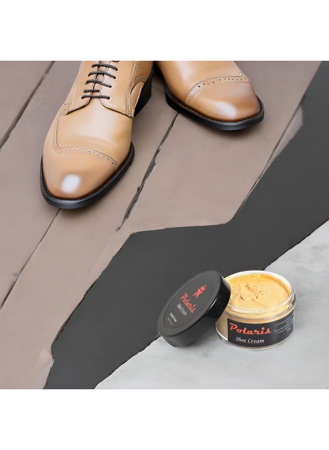 Polaris - polaris High Shine Leather Shoe Cream All Colors- 60gm (Light Tan) - Image 1