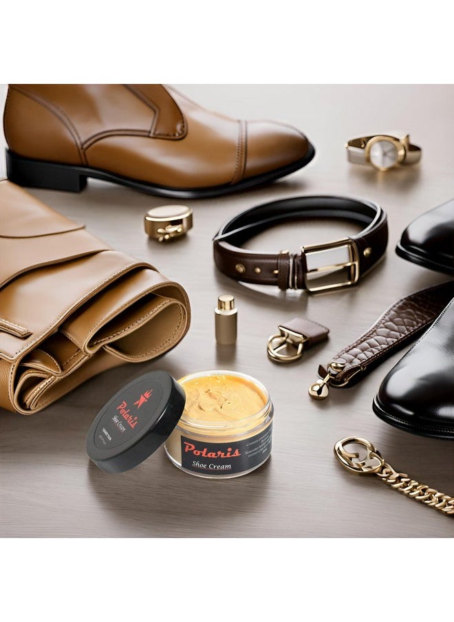 Polaris - polaris High Shine Leather Shoe Cream All Colors- 60gm (Light Tan) - Image 1