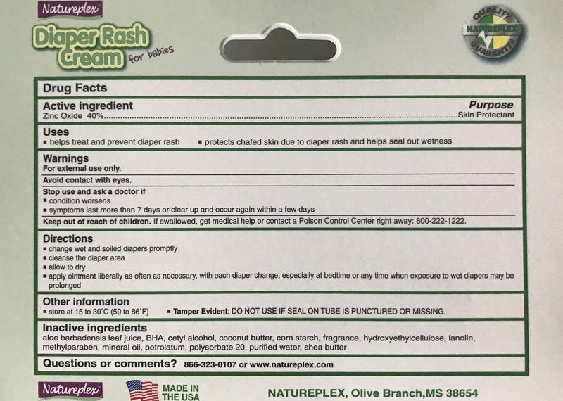 Natureplex Diaper Rash Cream with Zinc Oxide and Aloe (Pack of 3)