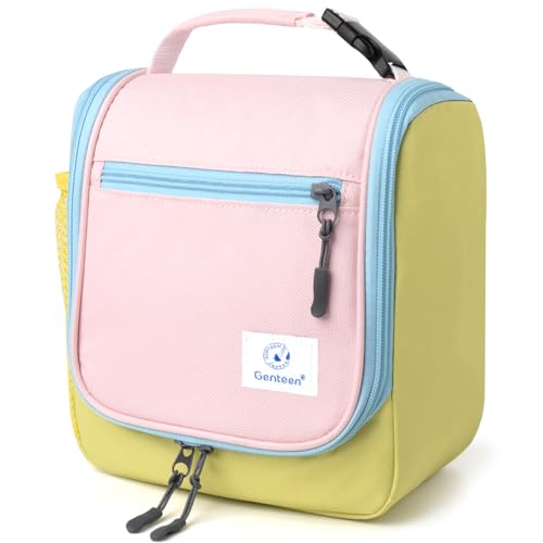 Genteen Kids Lunch Box, Insulated Lunch Bag for Kids, Toddler, Girl, and Boy; Holds Lunch Box, Water Bottle, & Snacks; Easy-Clean Water-Resistant Fabric & Multiple Zippered Pockets (Yellow Blue) - Image 1