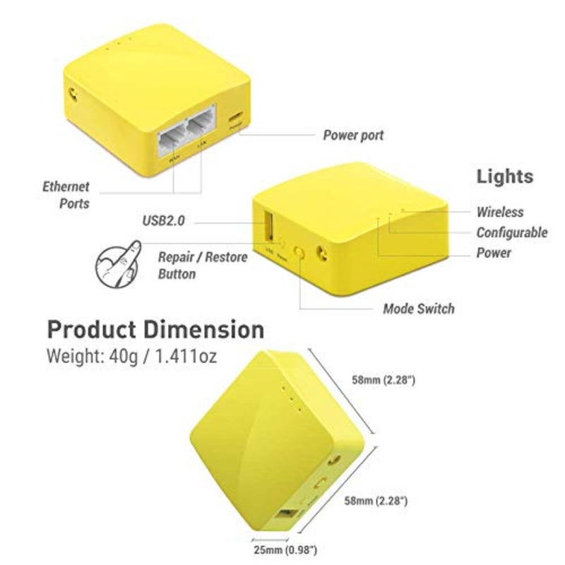 MT300N-V2 Mini Travel Router 300Mbps, 128MB RAM - Image 2