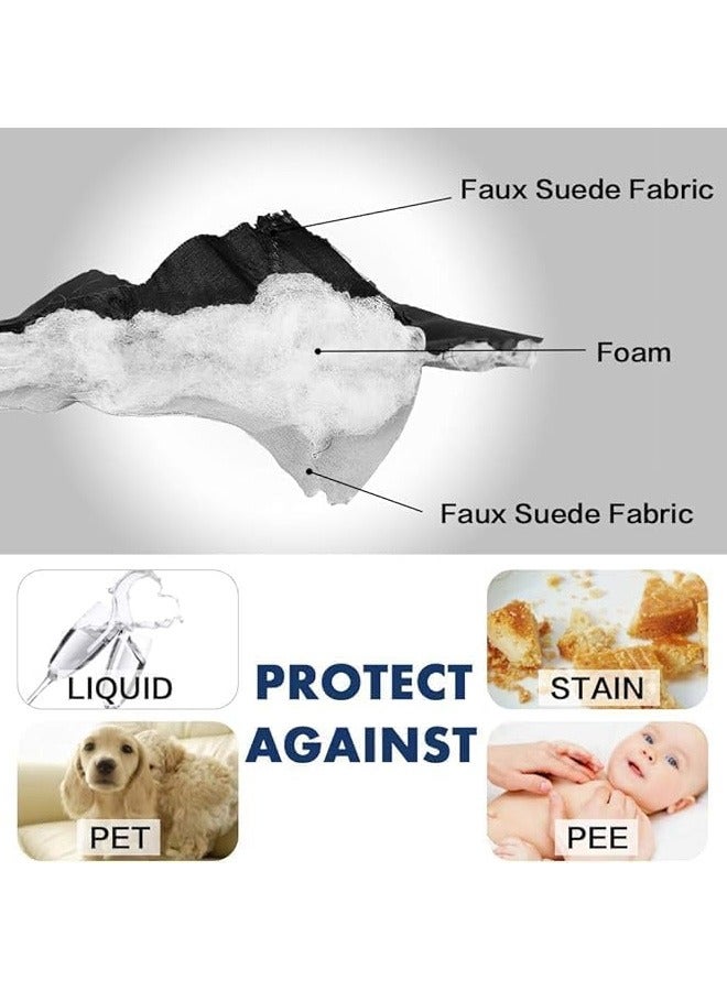 Water Repellent Sofa Covers Sofa Protectors from Pets Reversible Loveseat Couch Covers Non-Slip Furniture Slipcovers with Elastic Straps for Pets Kids (Black)  - Image 4
