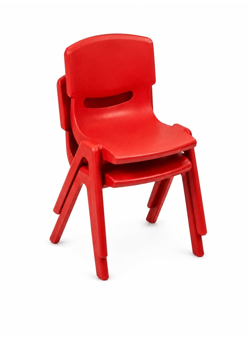 Funz Kids Rectangle Plastic Study Table & 2 Chairs Set for Home or School Size 120*60cm Height Adjustable Strong & Durable, Red - Image 5